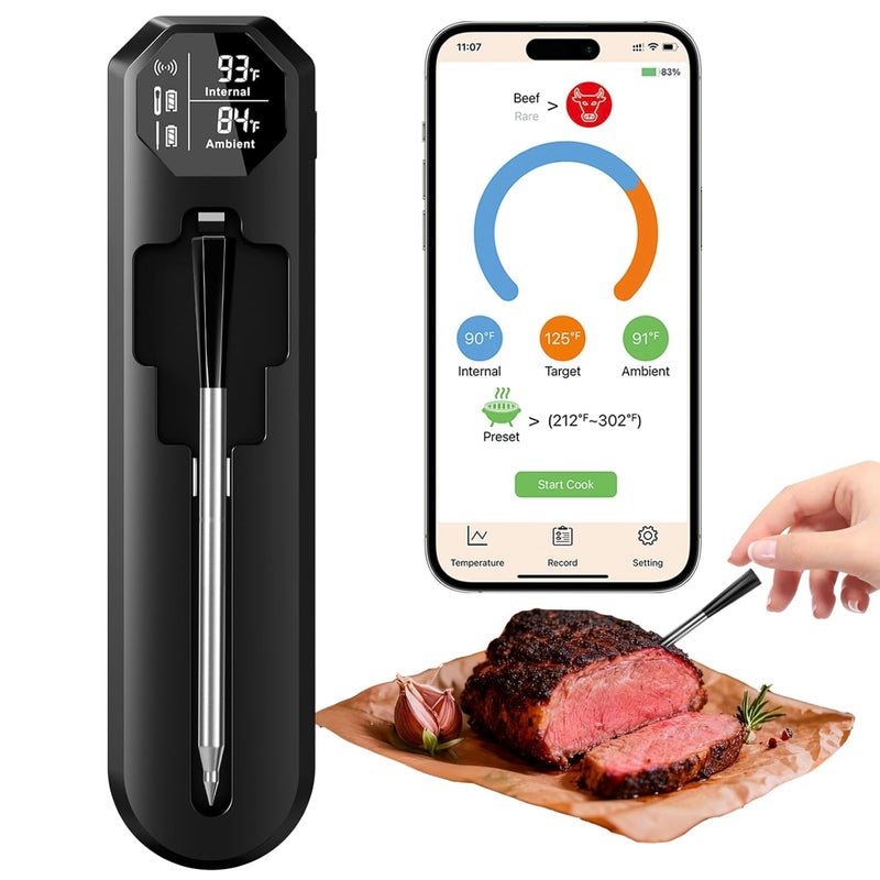 BlueSwan Wireless Meat Thermometer Digital, Food Thermometer Bluetooth 820 ft Range with APP for Grill, Smoker, Oven, Magnetic Design for BBQ, Cooking, Valentines Day Gift for Him, Gifts for Men - Image 1